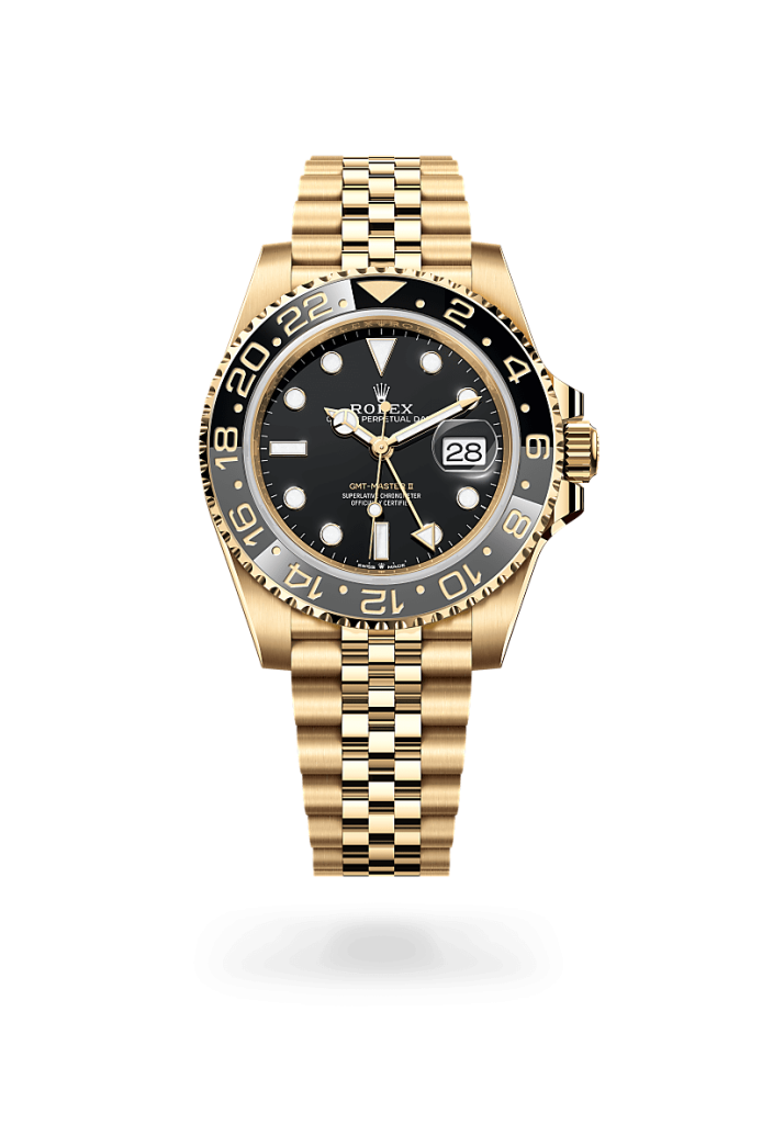 Rolex gmt-master ii in 18 ct yellow gold, M126718GRNR-0001* - Watches of Switzerland