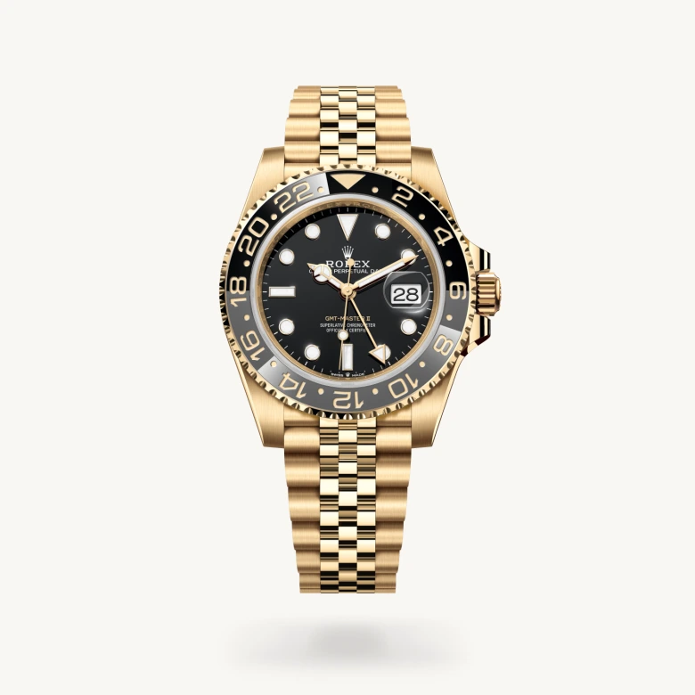 Rolex gmt-master ii in 18 ct yellow gold, M126718GRNR-0001* - Watches of Switzerland