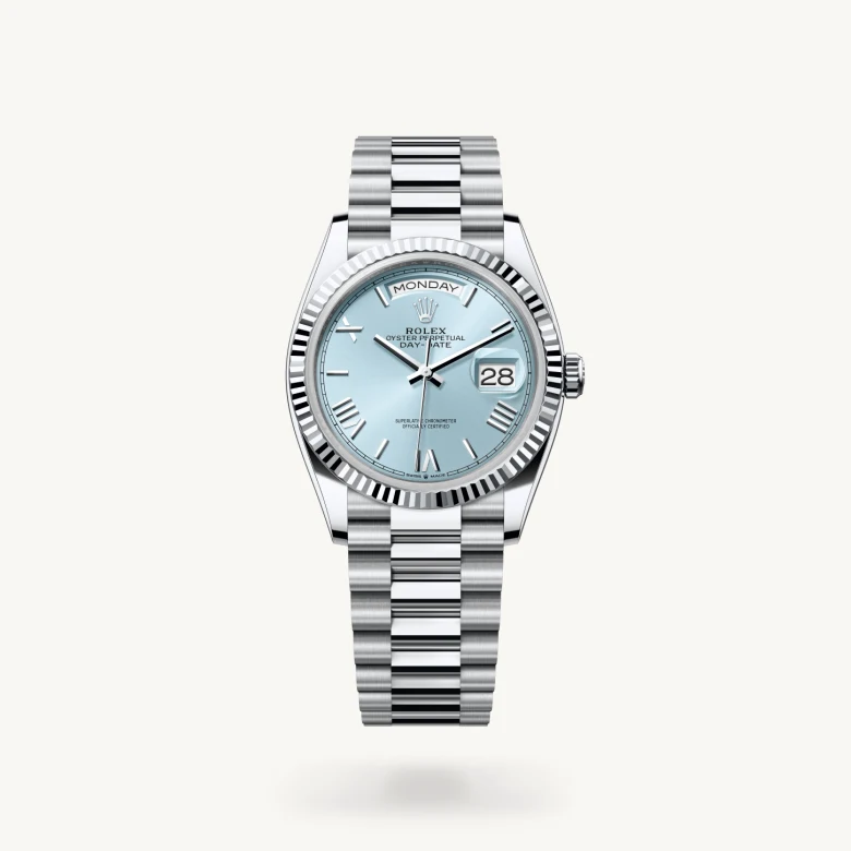 Rolex day-date in Platinum, M128236-0018* - Watches of Switzerland