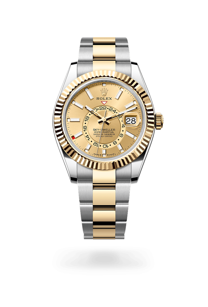 Rolex sky-dweller in Yellow Rolesor - combination of Oystersteel and yellow gold, M336933-0001* - Watches of Switzerland