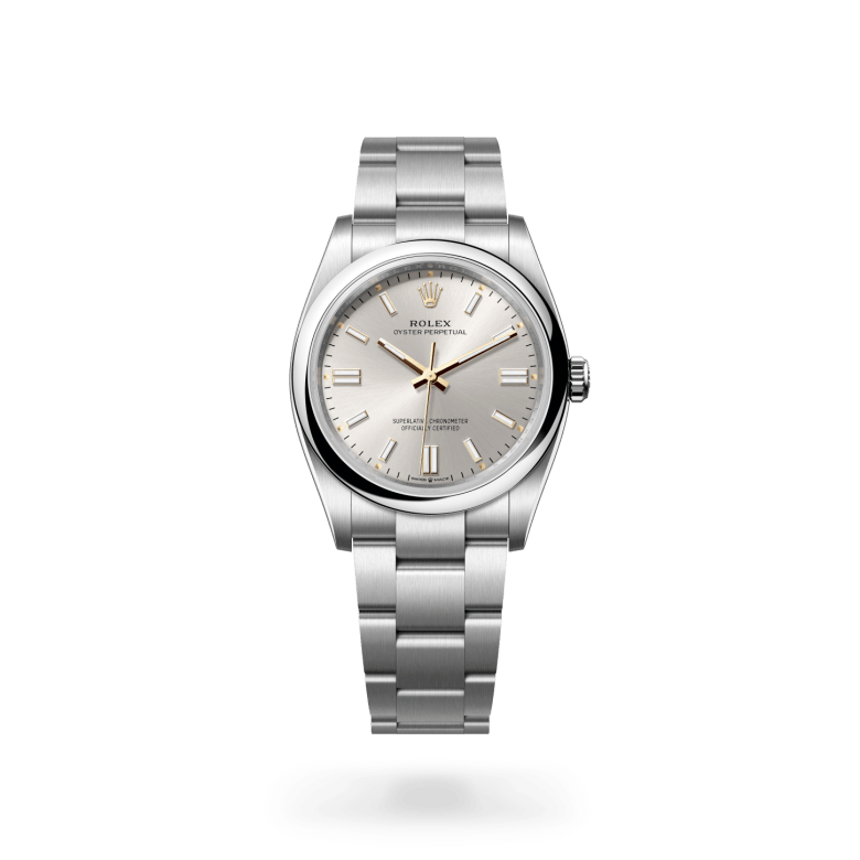 Rolex oyster perpetual in Oystersteel, M126000-0001* - Watches of Switzerland
